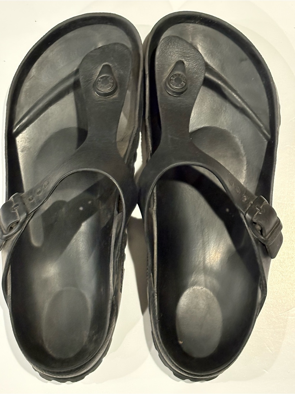 Birkenstock Black Rubber Thong Slide Sandals Size 39